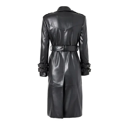 Elegant Long Black Trench Coat
